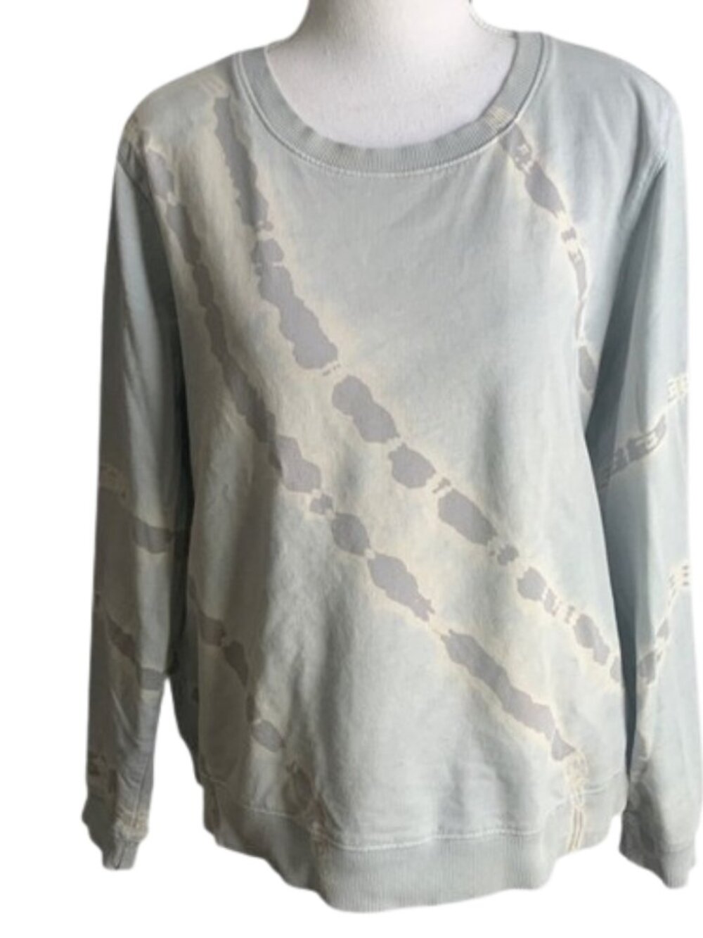 Lucky Brand Pale Blue Tie-Dye Crewneck Sweatshirt